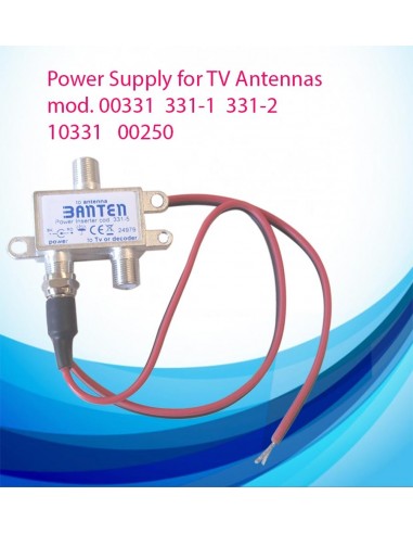 Power supply for TV -DVBt. Antennas Mod. 00331   331-1   331-2   10331   00250